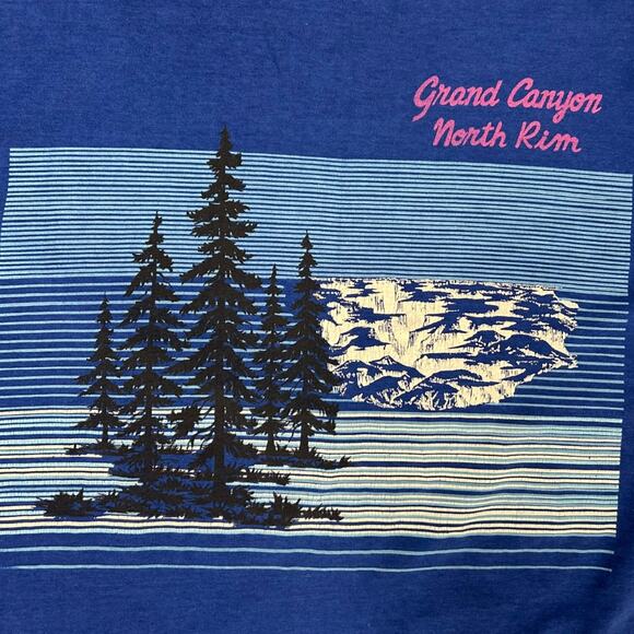 Vintage 80s Grand Canyon Arizona Souvenir Tee XL Blue Single Stitch - Picture 2 of 4